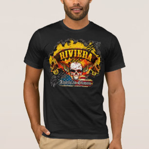 Camiseta Buick Riviera - crânio da bandeira da