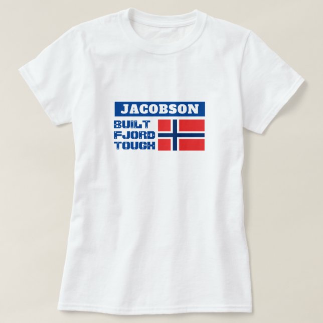 Camiseta "Build Fjord Tough" e Bandeira norueguesa (Frente do Design)
