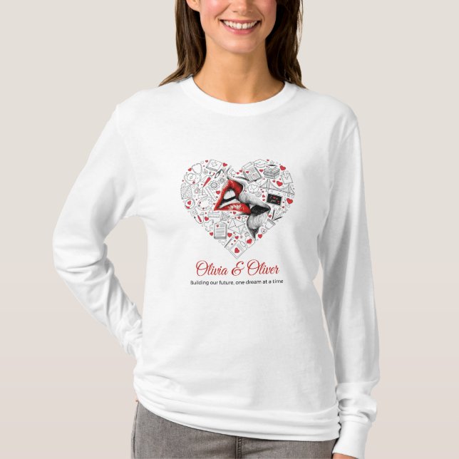 Camiseta Building Our Future Profession Heart Valentine (Frente)