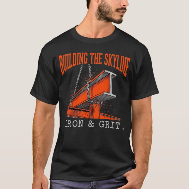 Camiseta Building The Skyline Iron And Grit Construction (Frente)