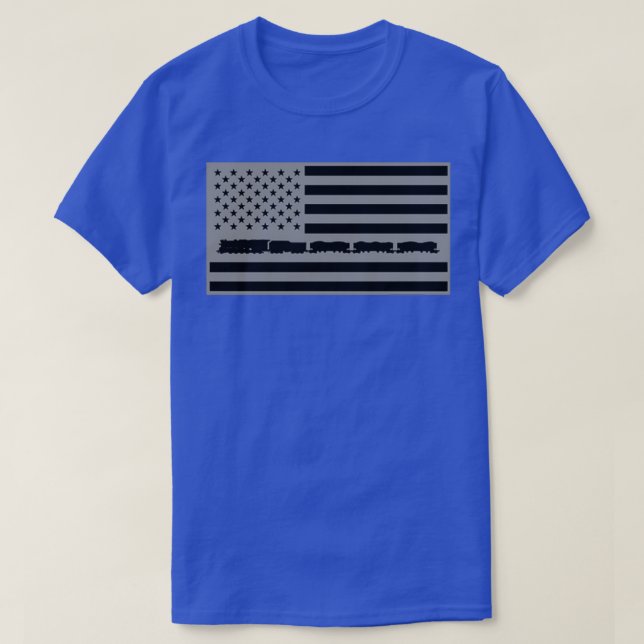 Camiseta Built By Steam Railroad Heritage Flag 1 (Frente do Design)