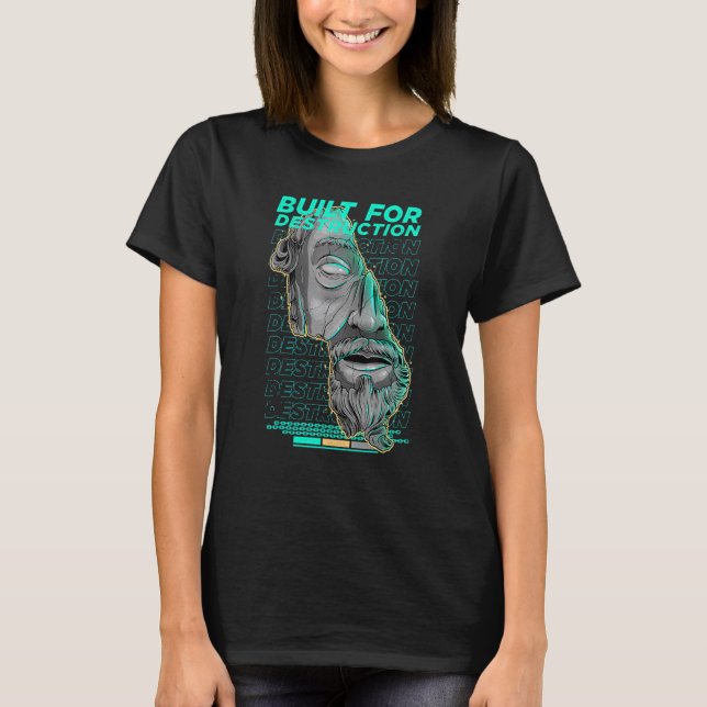 Camiseta Built for Destruction Vaporwave Greek Sculpture St (Frente)