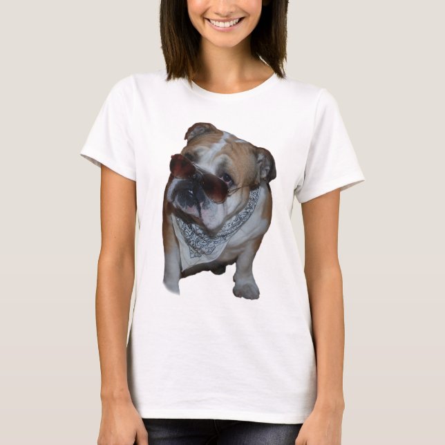 Camiseta Buldogue com vidros (Frente)