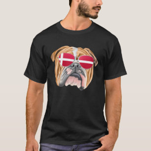 Camiseta Buldogue da Bandeira Dinamarquesa Dinamarca Bolso