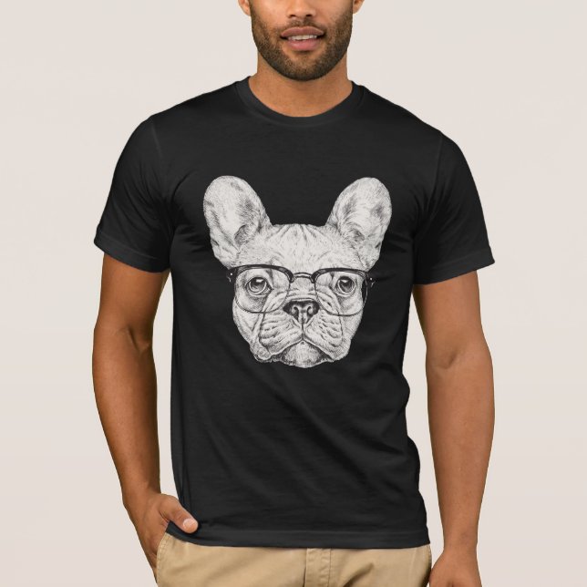 Camiseta Buldogue do hipster (Frente)
