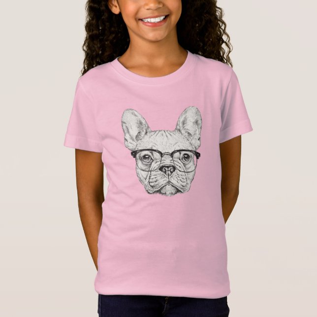 Camiseta Buldogue do hipster (Frente)
