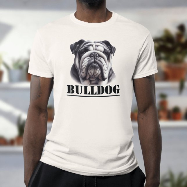 Camiseta Buldogue em preto e branco (Criador carregado)