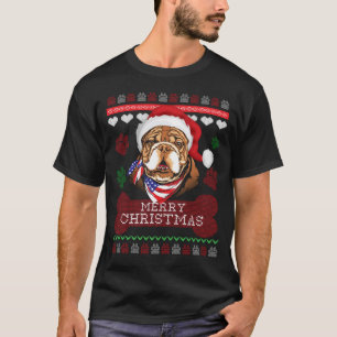 Camiseta Buldogue feio da camisola do Natal