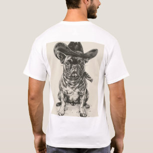 Camiseta Buldogue Francês Adorável com Tinta Retro de Chapé