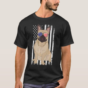 Camiseta Buldogue francês American Flag Patrildog 4th O