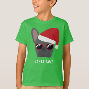 Camiseta Buldogue Francês Azul de Natal