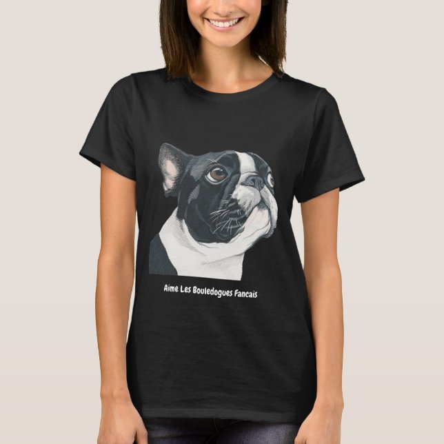 Camiseta Buldogue francês bonito (Frente)