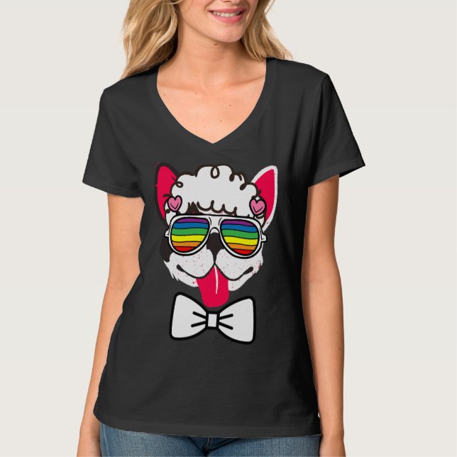 Camiseta Buldogue Francês com o Sorriso de Albert Einstein (Frente)