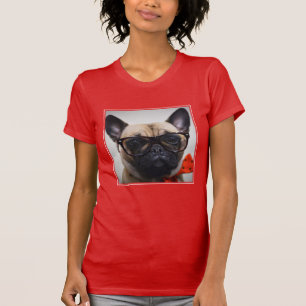 Camiseta Buldogue francês com vidros e laço