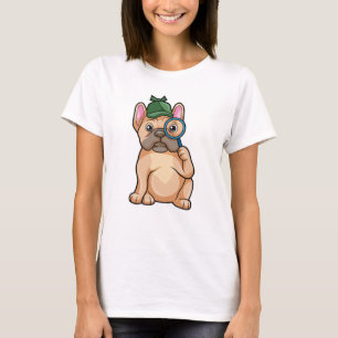 Camiseta Buldogue francês como Detetive com Lâmpada