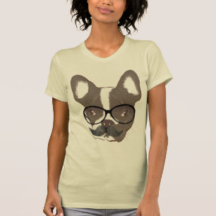 Camiseta Buldogue francês do bigode à moda
