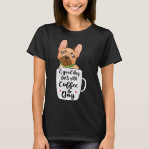 Camiseta Buldogue francês em uma cafeteria mãe