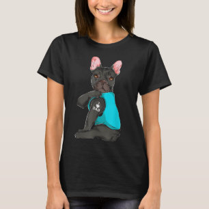 Camiseta Buldogue Francês Eu Adoro Roupa de Tatuagem de Pai