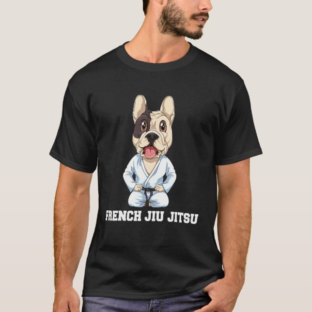 Camiseta Buldogue francês Jiu Jitsu Bjj (Frente)