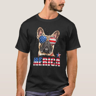 Camiseta Buldogue Francês Merica Usa Bandeira 4 De Julho Pu