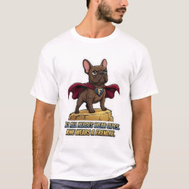 Camiseta Buldogue Francês Super-Herói Adesivo de Herói Fren