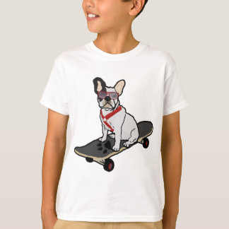 Camiseta Buldogue francês w/sunglasses Skateboarding