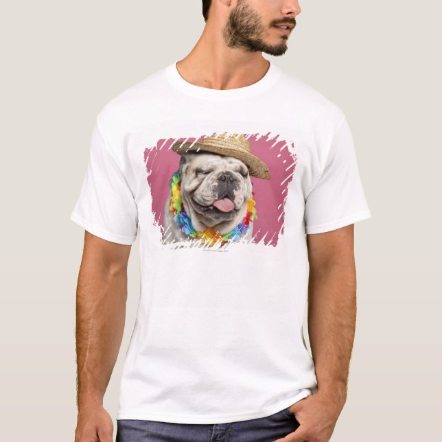 Camiseta Buldogue inglês (18 meses velho) que veste uma (Frente)