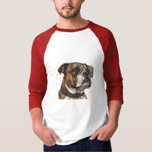 Camiseta Buldogue Inglês Legal de Óculos de Aviador