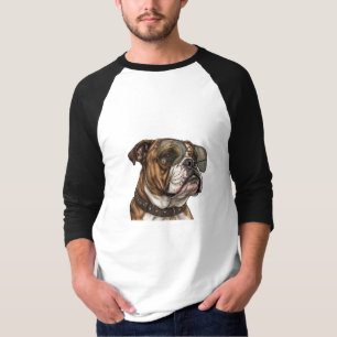 Camiseta Buldogue Inglês Legal de Óculos de Aviador