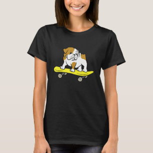Camiseta Buldogue Inglês Skateboard Dog Skater Buldogue