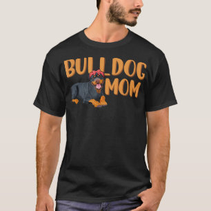 Camiseta Buldogue Mãe Cute Buldogue Veste Banda Vermelha