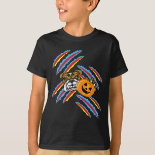 Camiseta Buldogue Mãe Halloween Pumpkin