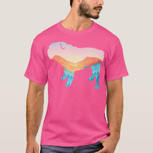 Camiseta Buldogue Nature Caminhando Cachorro Sunrise