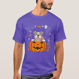 Camiseta Buldogue Pumpkin Dia de as Bruxas engraçado Costum