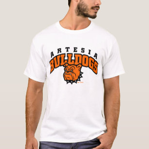 Camiseta Buldogues de Artesia arqueados rotulando o t-shirt