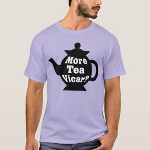 Camiseta Bule de chá - Mais chá, Vigário? - Preto e Branco