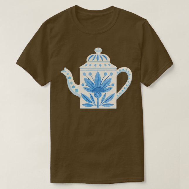 Camiseta Bule Floral escandinavo (Frente do Design)