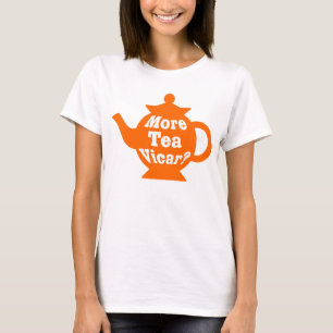 Camiseta Bule - mais vigário do chá? - Laranja e branco
