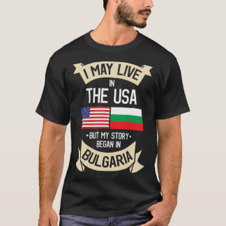 Camiseta Bulgária American Flag USA Búlgaro Roots Gifts T