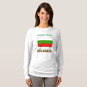 Camiseta Bulgária e Bandeira Búlgara Vermelha Personalizado