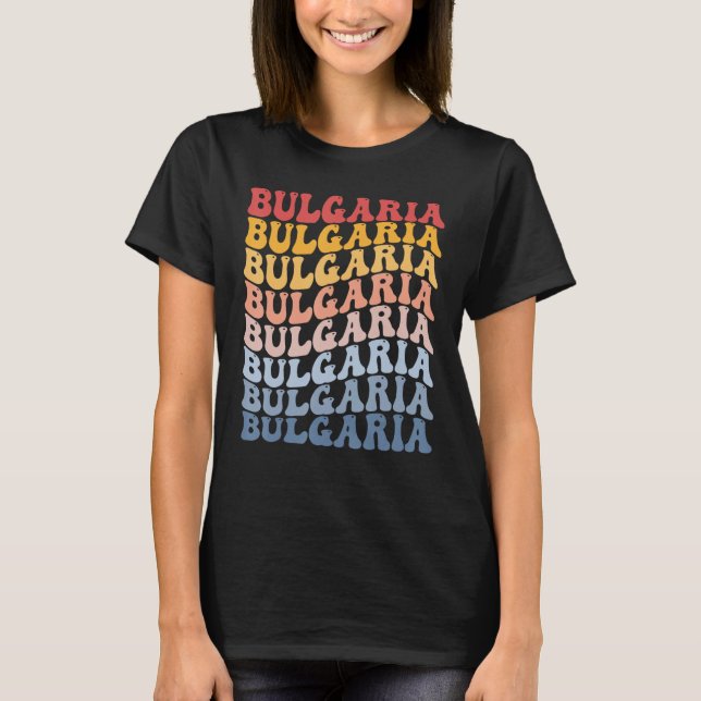 Camiseta Bulgaria Groovy Retro Bulgarian (Frente)
