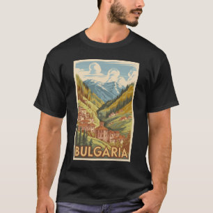 Camiseta Bulgária Ilustração Painterly Viagem Art Vintage