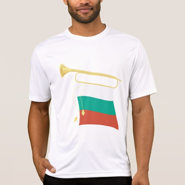 Camiseta Bulgarian Flag and Bugle (Frente)