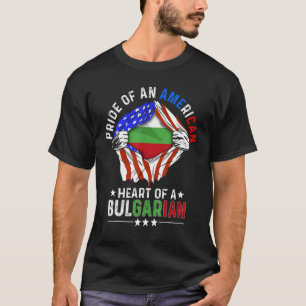 Camiseta Búlgaro Americano Orgulho América Estrangeiro Bulg