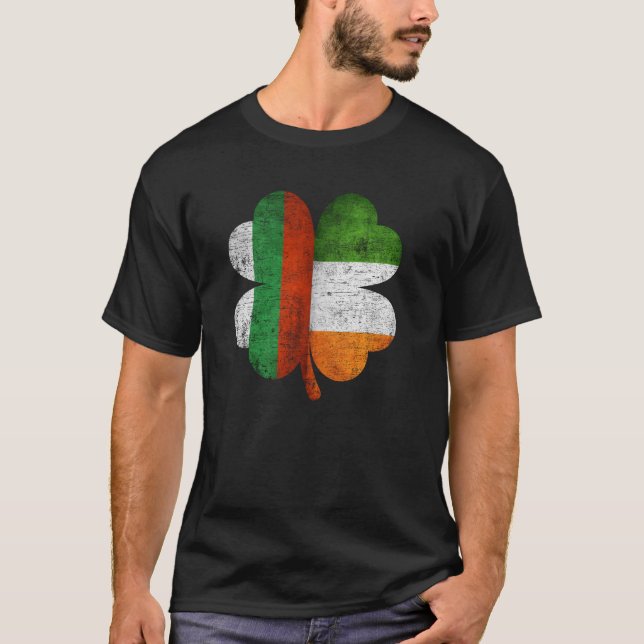 Camiseta Búlgaro irlandês Shamrock Bulgária Irlanda Flag (Frente)