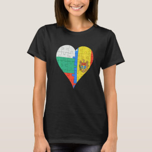 Camiseta Búlgaro Sinalizador Moldovan Heart