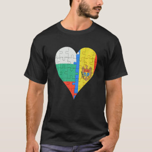 Camiseta Búlgaro Sinalizador Moldovan Heart