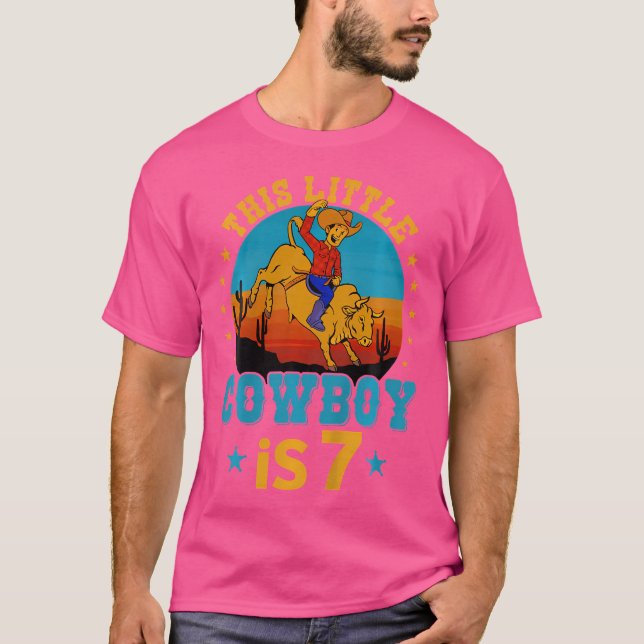 Camiseta Bull 7 Birthday Boy 7 anos de idade Western Co (Frente)
