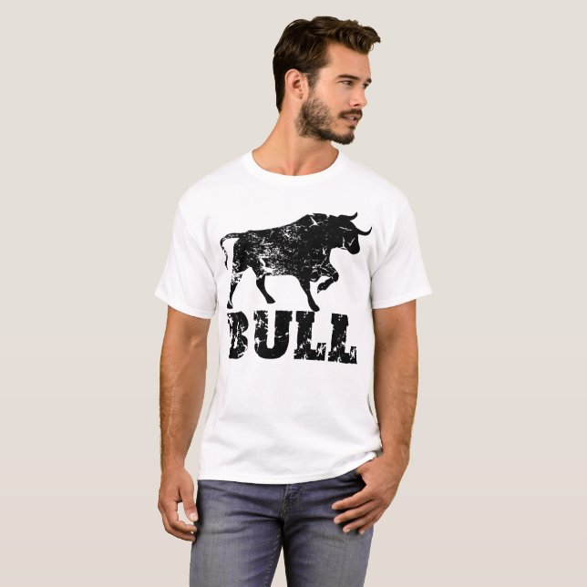 Camiseta Bull afligiu o T (Frente Completa)