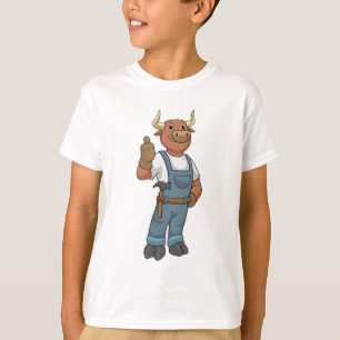 Camiseta Bull como Handyman com Hammer